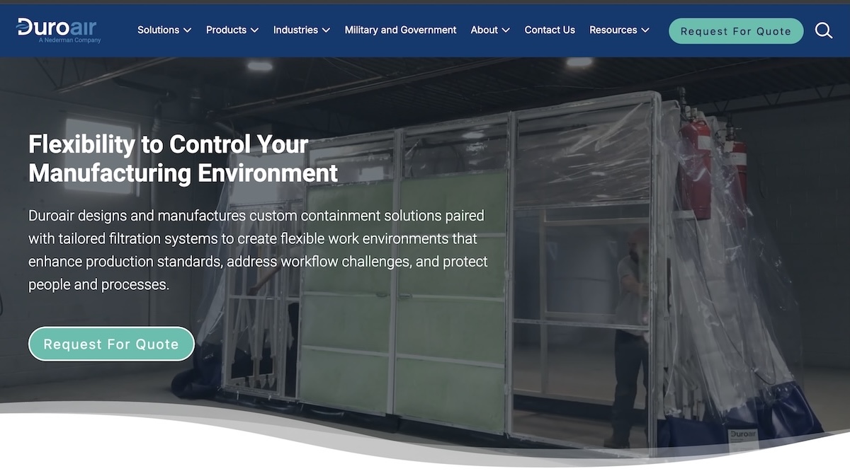 DuroAir website screenshot